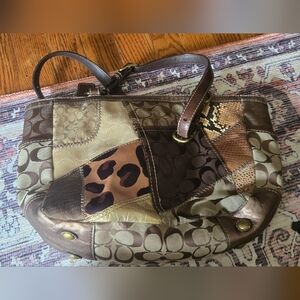 Patchwork Brown Leather Shoulder Bag